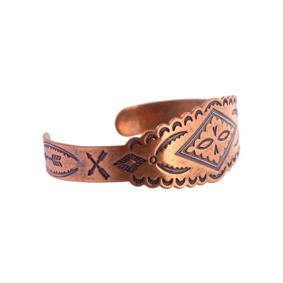 Solid Copper Decorative Cuff Bracelet - image 3