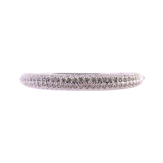 Rhinestone Pave Hinged Bangle - image 1