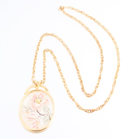 Floral Gold Plated Necklace - image 2