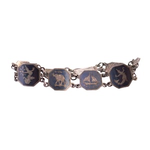 Sterling Niello Link Bracelet