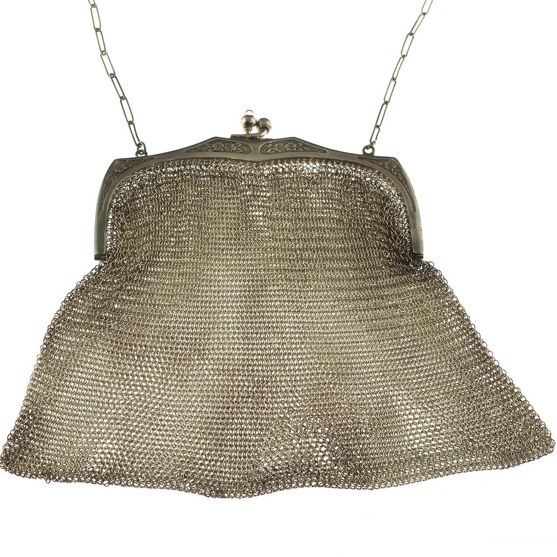 Silver Chain Mail Purse Victorian Etsy