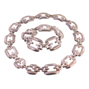 P.E.R. Silver Link Necklace and Bracelet Set
