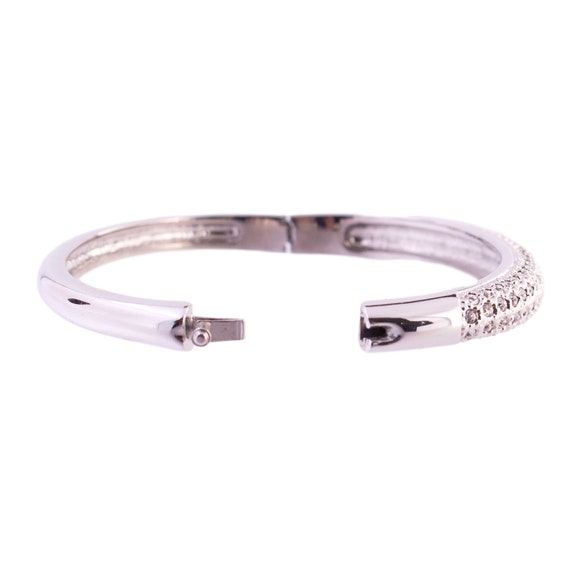 Rhinestone Pave Hinged Bangle - image 4