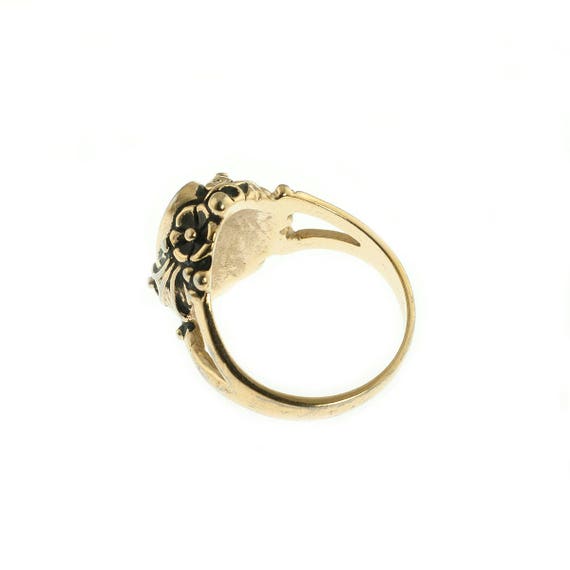 Gold Plated Turquoise Fleck Ring - image 2