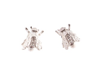 Sterling Silver Small Bee Stud Earrings