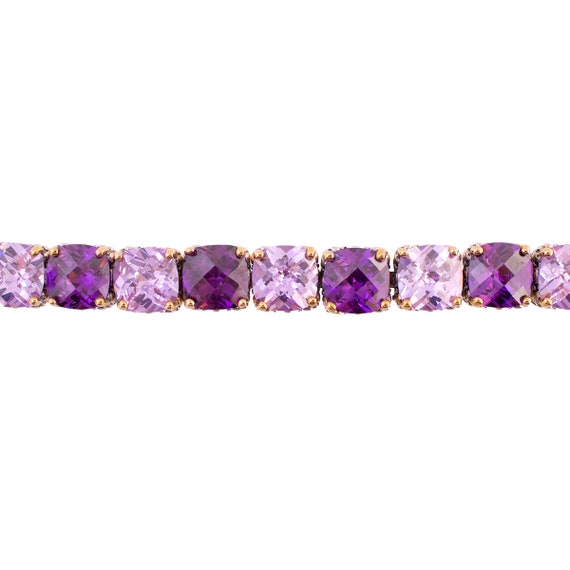 Two Tone Purple Rhinestone Bracelet - image 4