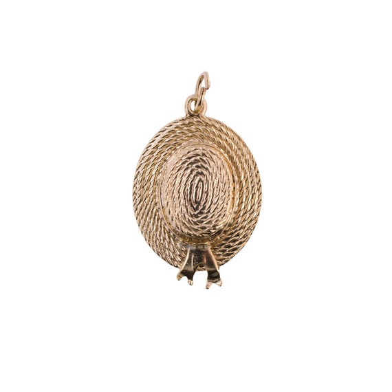 14K Gold Straw Hat Charm