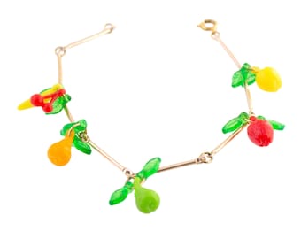 Vintage Fruit Charm Bracelet