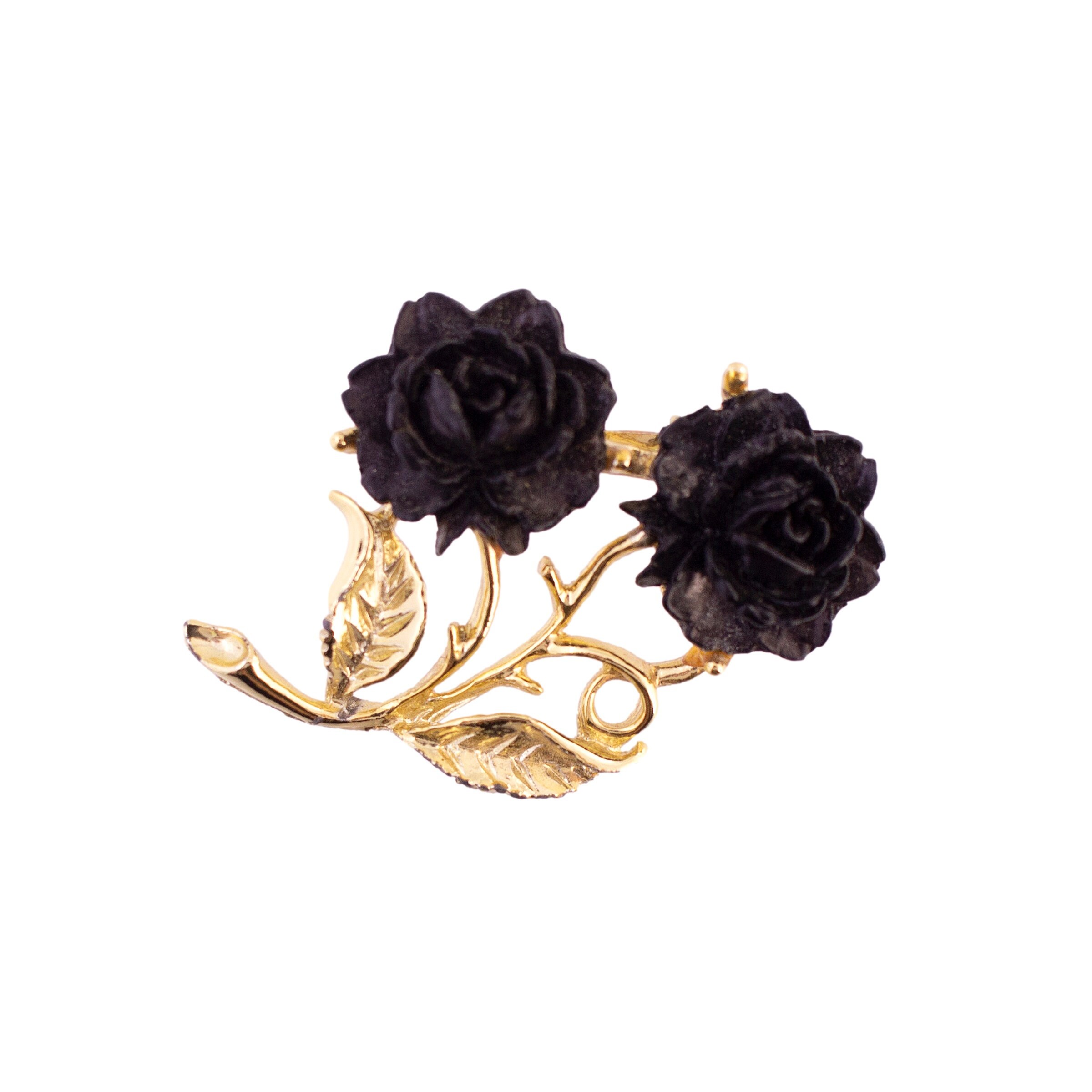Black rose brooch deals