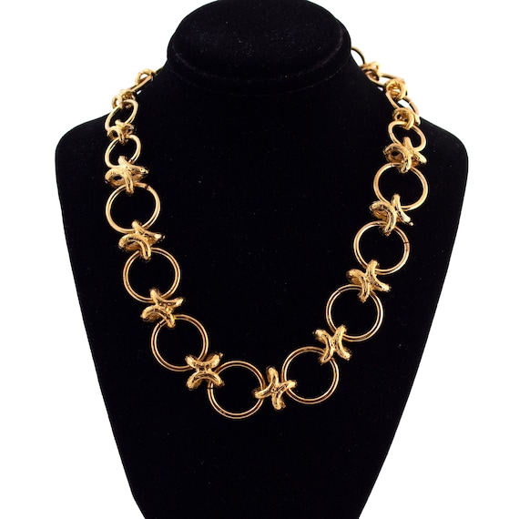 Gold Plated X and O Link Collar - image 1