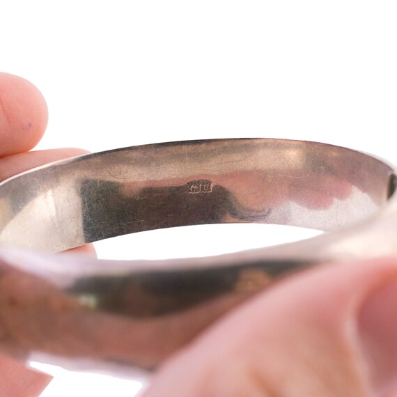 Antique English Sterling Engraved Bangle - image 5