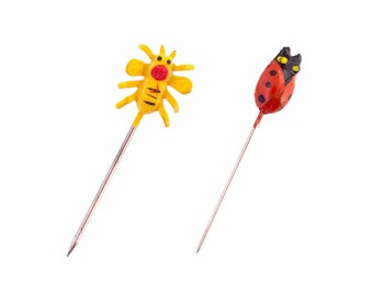 Ladybug and Bee Stick Pin Set