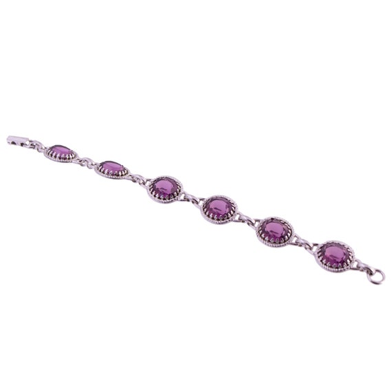 Danecraft Sterling Purple Stone Bracelet - image 3