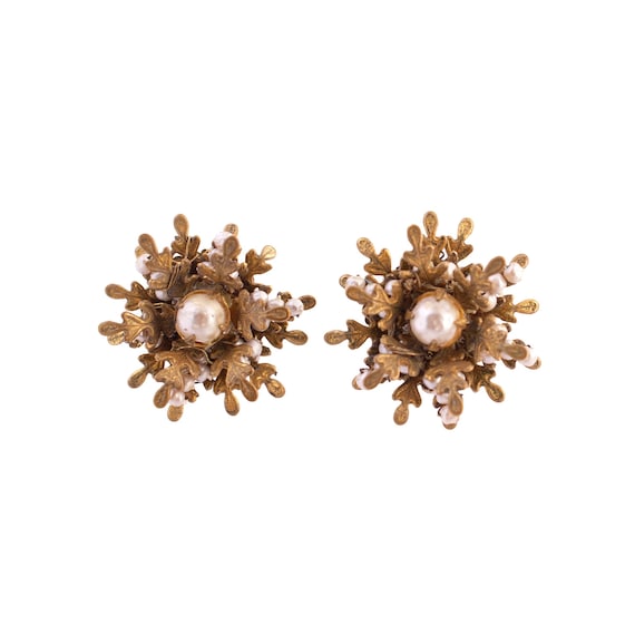 Miriam Haskell Snowflake Earrings - image 1