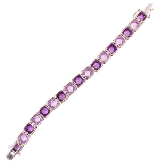 Two Tone Purple Rhinestone Bracelet - image 5