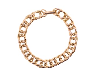 Tacoa Gold Plated Textured Link Bracelet