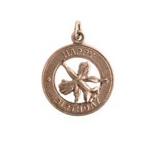 Vintage Silver Happy Birthday Charm