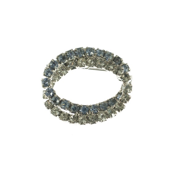 Interlocking Circle Rhinestone Brooch - image 1