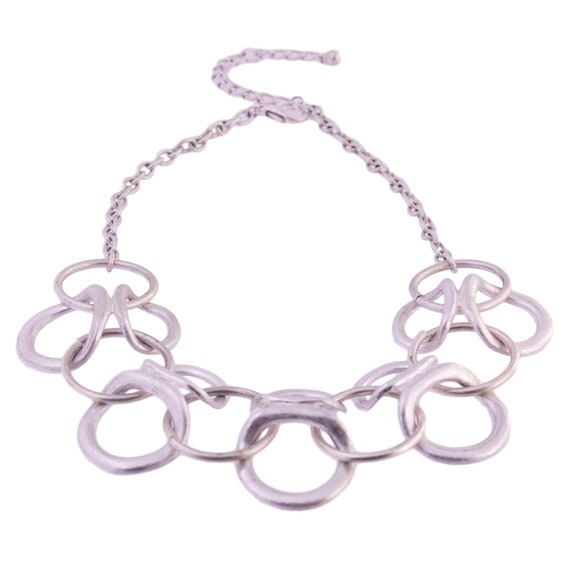 Silver Interlocking Circle Choker - image 2