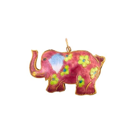 Enamel Elephant Pendant