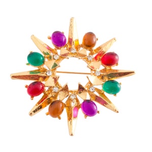 Cabochon Starburst Brooch