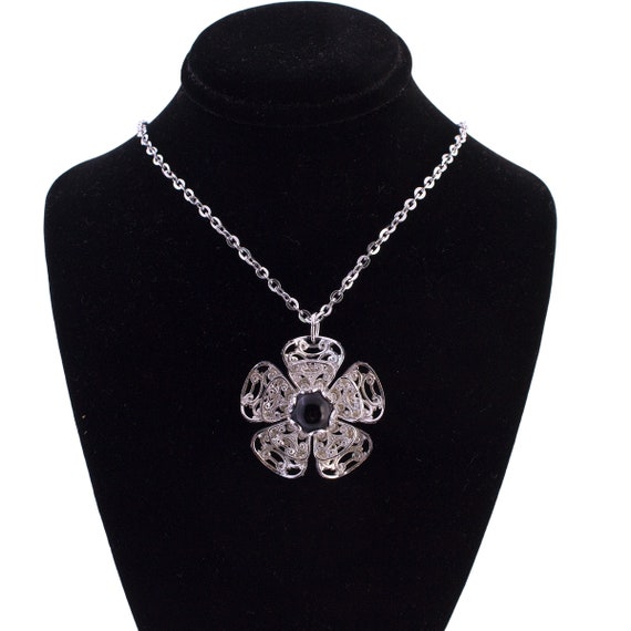 Black Rhinestone Flower Set - image 4