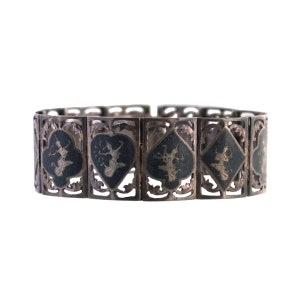 Siam Sterling Niello Pierced Link Bracelet