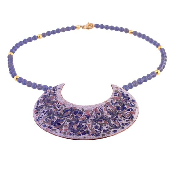 Beaded Enamel Necklace - image 1