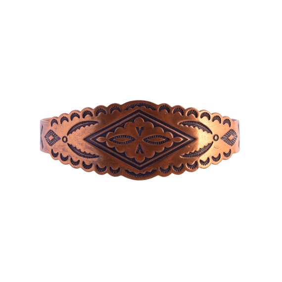 Solid Copper Decorative Cuff Bracelet - image 1