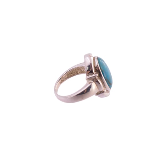 Sterling Turquoise Oval Ring - image 2