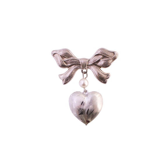 Heart and Bow Brooch