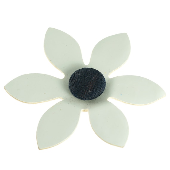 White Vinyl Flower Power Brooch - image 1