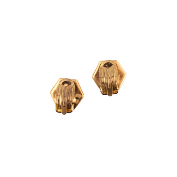 Gold Plated Hexagonal Earrings - image 2