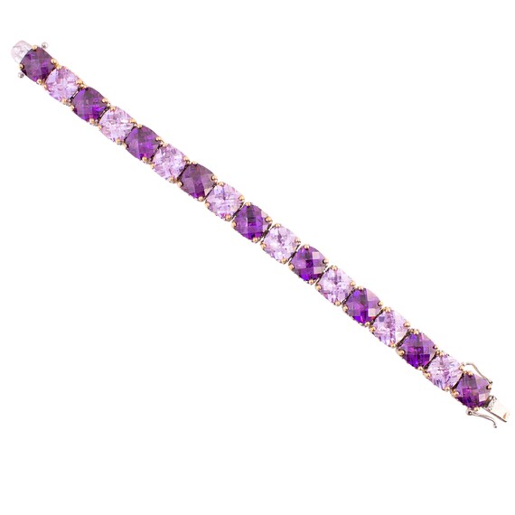 Two Tone Purple Rhinestone Bracelet - image 2