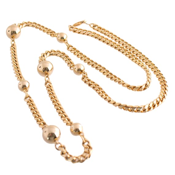 Vintage Accessocraft NYC Gold Linked Necklace-vintneck02