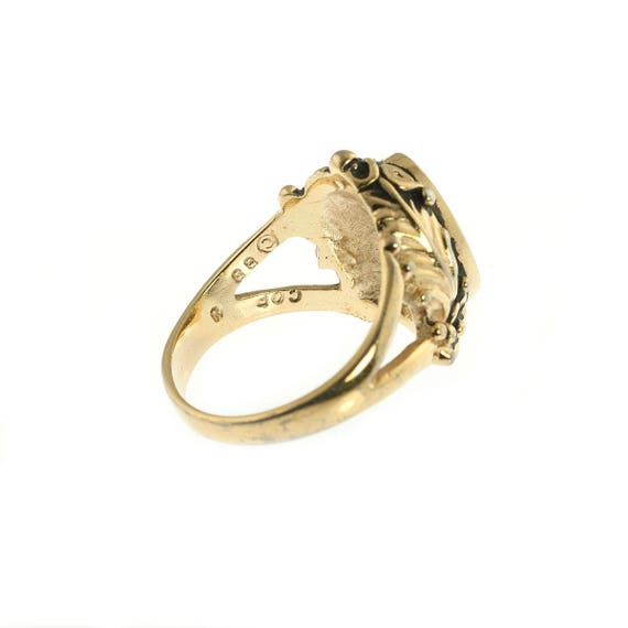 Gold Plated Turquoise Fleck Ring - image 3