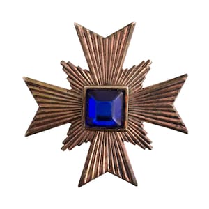 Starburst Blue Rhinestone Brooch