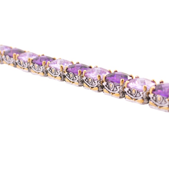 Two Tone Purple Rhinestone Bracelet - image 3