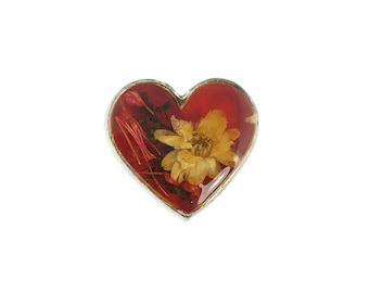 Flower Heart Pin