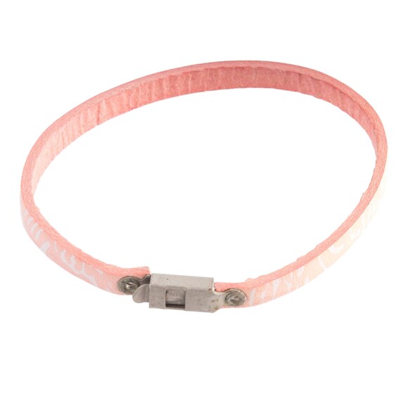 Peach Patterned Leather Bracelet - image 4