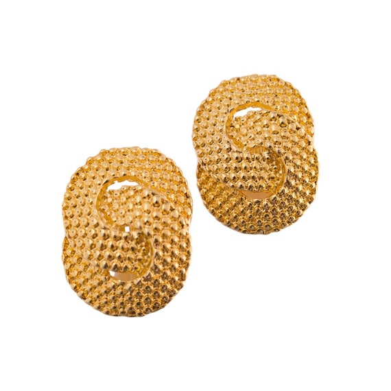 Gold Plated Flat Knot Earrings