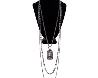 3 Chain with Pendant Layered Necklace