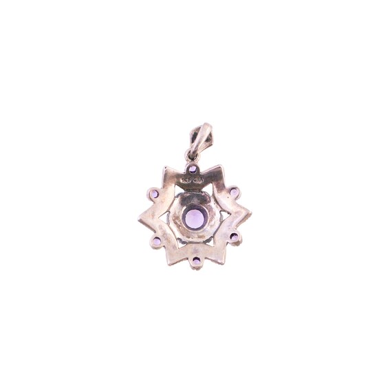 Sterling Amethyst and Marcasite Star Pendant - image 2