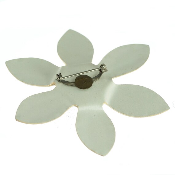 White Vinyl Flower Power Brooch - image 2