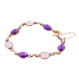 Ronci Gold Filled Amethyst and Rose Quartz Bracelet