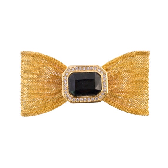 Large Mesh Bow Brooch