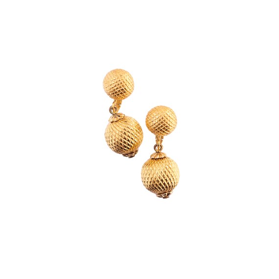 Trifari Ball Drop Earrings Gem