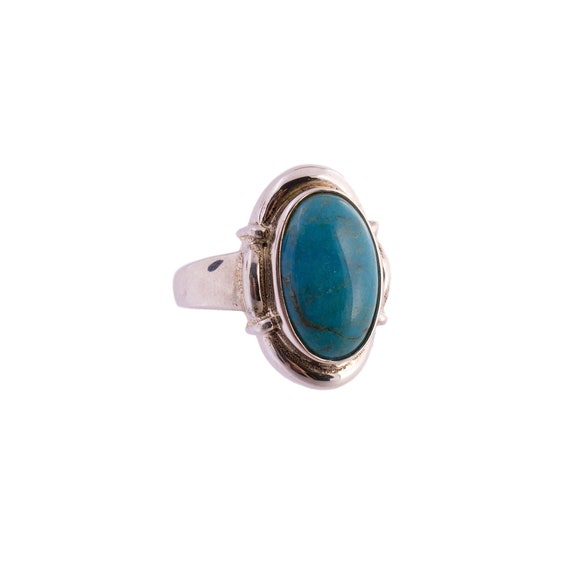 Sterling Turquoise Oval Ring - image 1