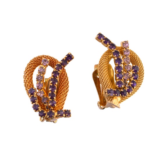 Hobe Mesh and Rhinestone Earrings