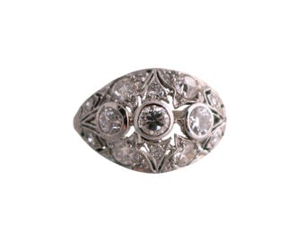 Old European Cut Diamond Filigree Ring